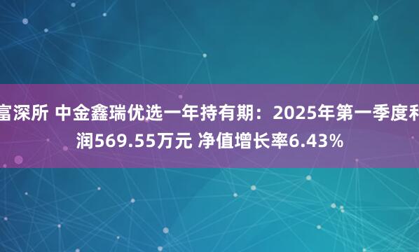 富深所 中金鑫瑞优选一年持有期：2025年第一季度利润569.55万元 净值增长率6.43%
