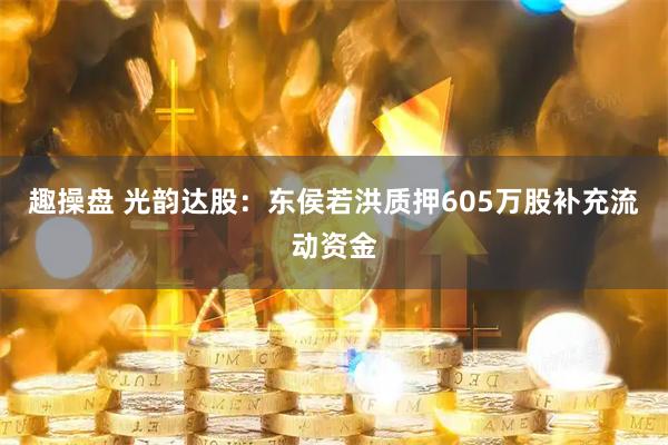 趣操盘 光韵达股:东侯若洪质押605万股补充流动资金