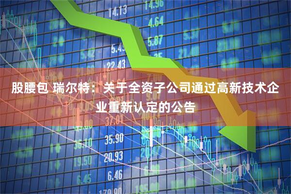 股腰包 瑞尔特：关于全资子公司通过高新技术企业重新认定的公告